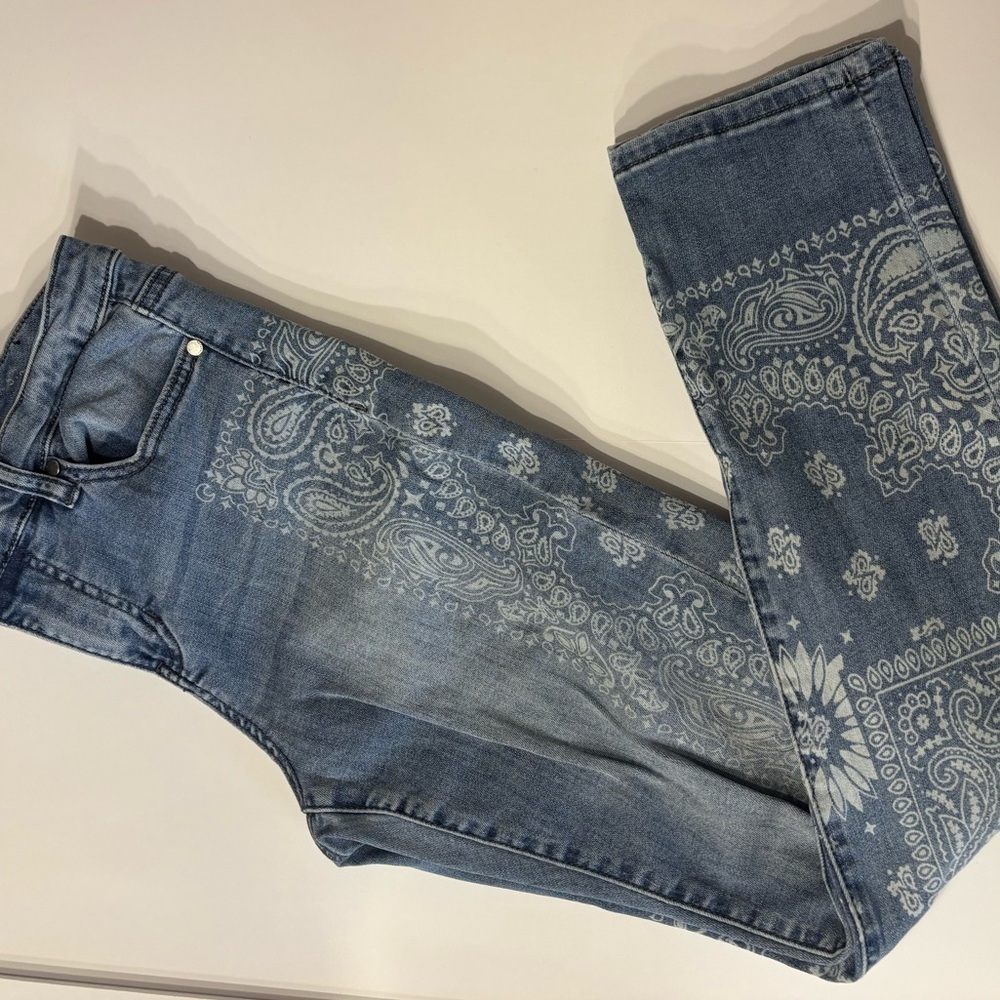 Liverpool Bandana Print Jeans | Paisley Patchwork Denim | Size 6 - Picture 2 of 13